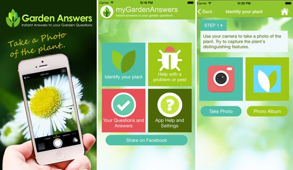 garden answers mobile interface