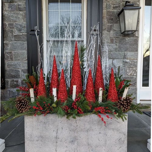 Front porch winter planters 12