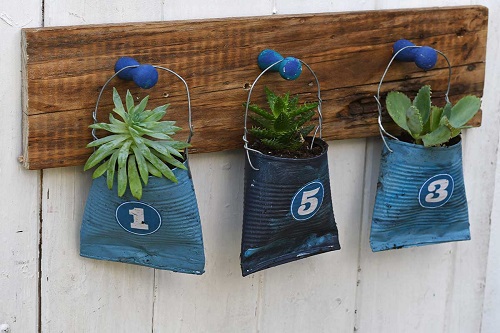 Tin & Soda Can Planters with Handles