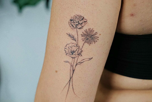 October Birth Flower Tattoo 16