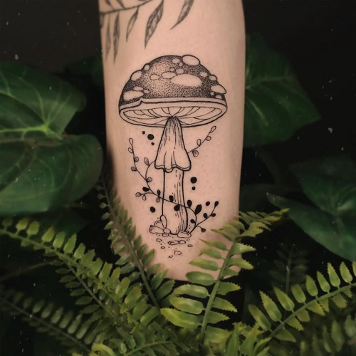 mushroom tattoo ideas 1