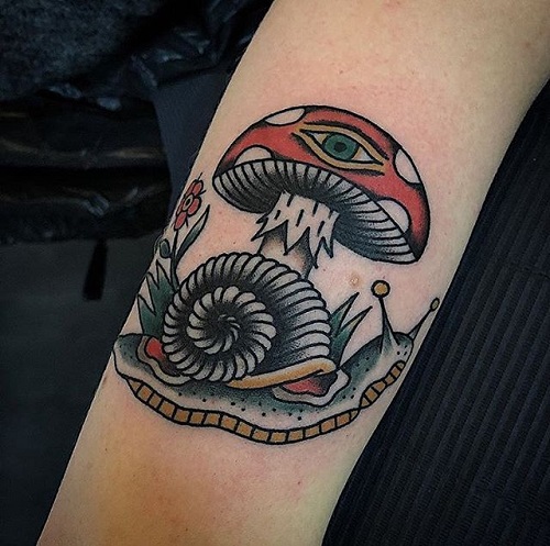 mushroom tattoo ideas 25