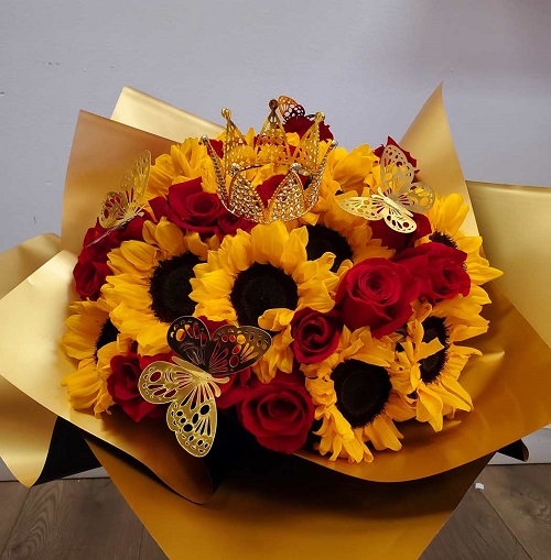 Sunflower and Rose Bouquet 1