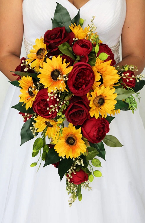 Sunflower and Rose Bouquet 9