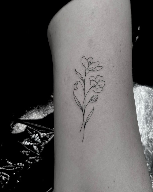 February Birth Flower Tattoo 11