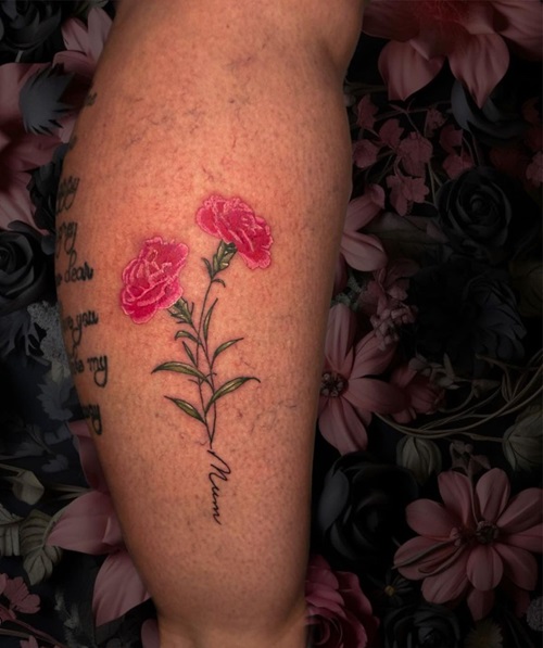 January Birth Flower Tattoo 11