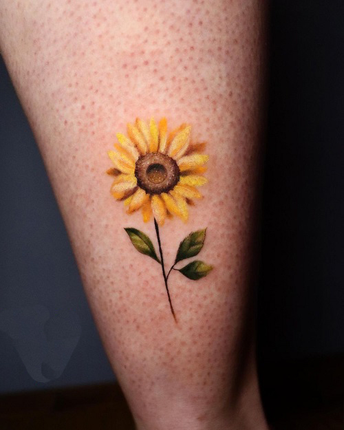 Mini Small Sunflower Tattoo 13