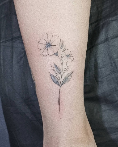 February Birth Flower Tattoo 13