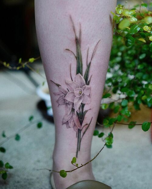 Narcissus Flower Tattoo 13