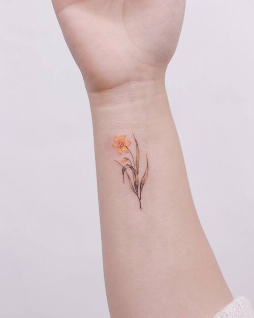 December Birth Flower Tattoo 17