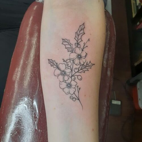 December Birth Flower Tattoo 23