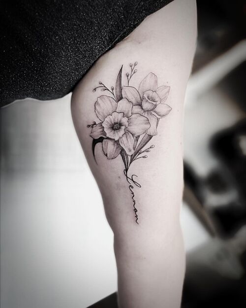 December Birth Flower Tattoo 29