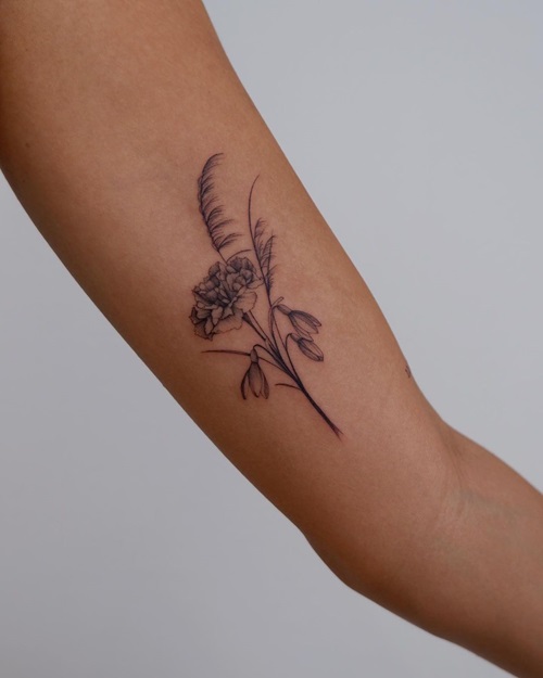 January Birth Flower Tattoo 37