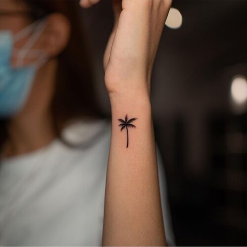 Small Palm Tree Tattoo 11