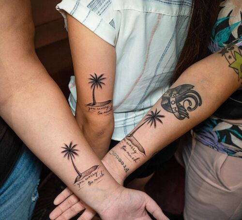 Small Palm Tree Tattoo 13