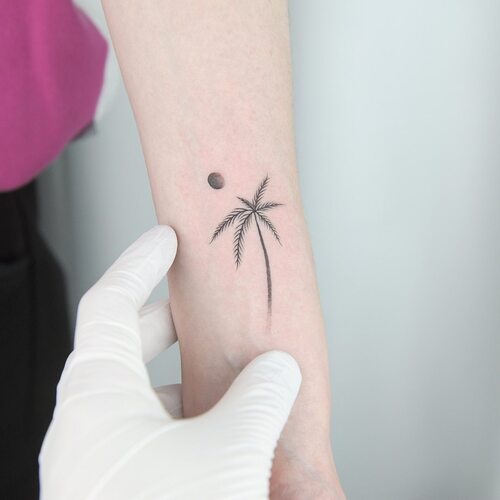 Small Palm Tree Tattoo 15