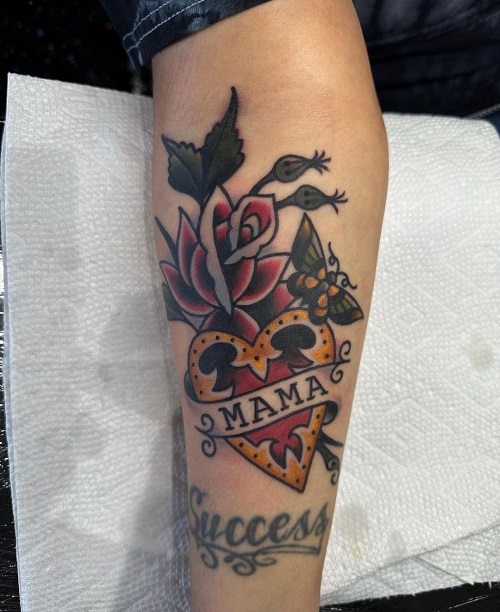 Tattoos With Roses and Butterflies 29