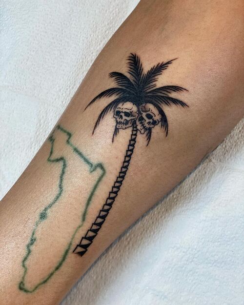 Small Palm Tree Tattoo 7