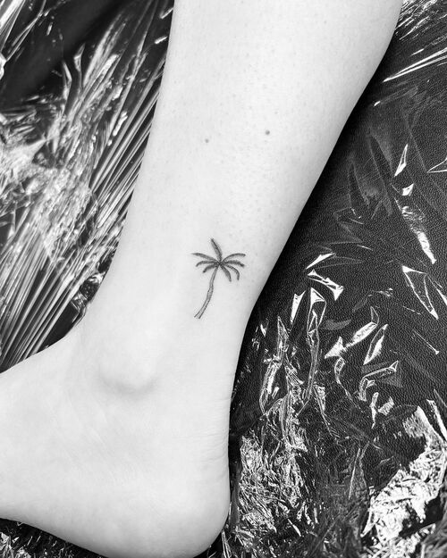 Small Palm Tree Tattoo 9