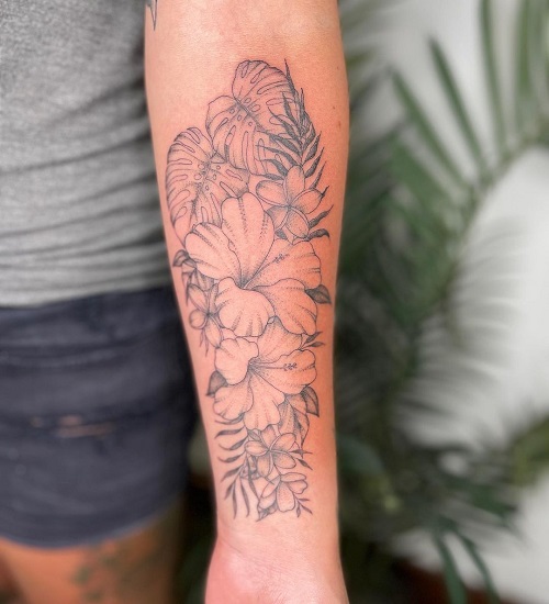  Tropical Flower Tattoo Ideas 3