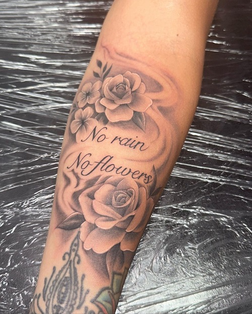 No Rain No Flowers Tattoo 11