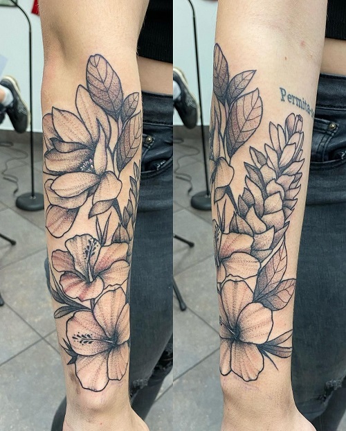  Tropical Flower Tattoo Ideas 25