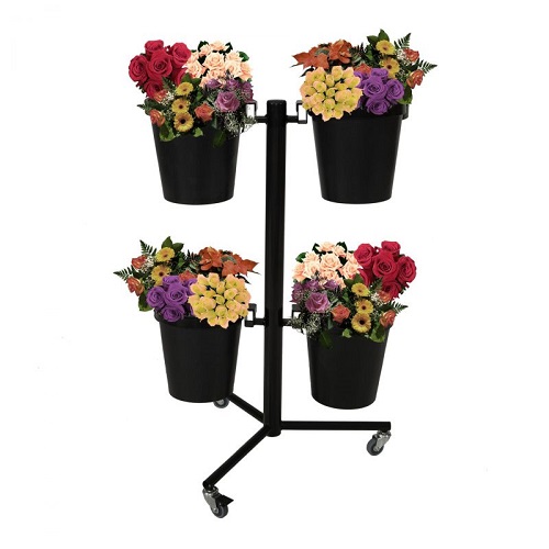 Flower Display Stand With Buckets full of flowers