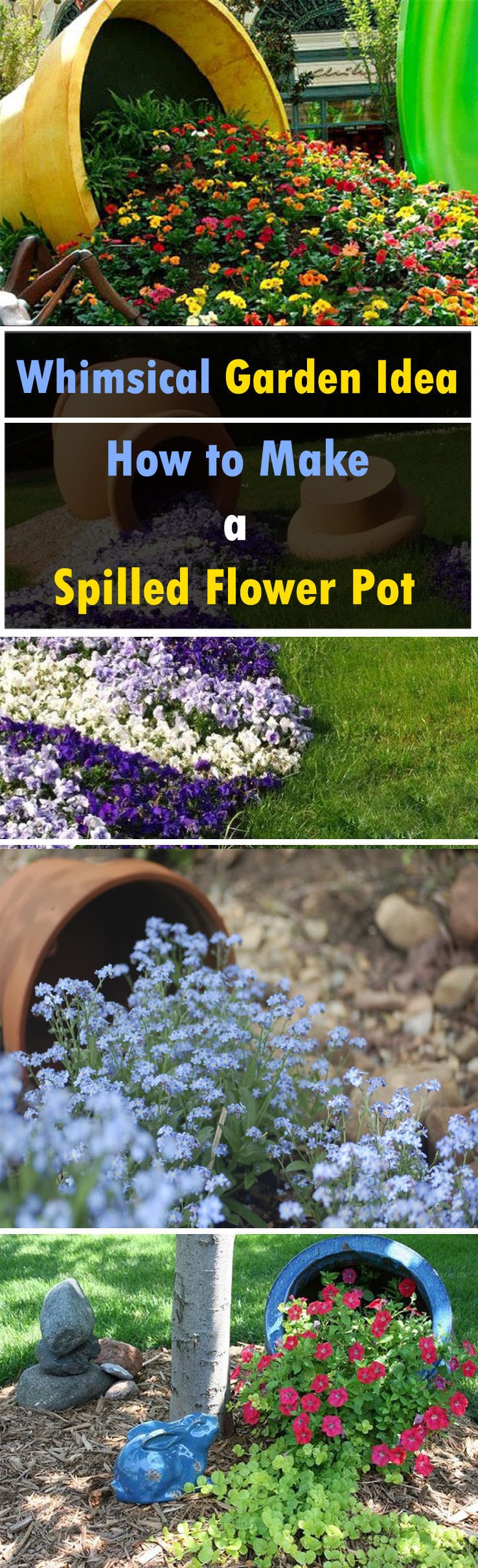 Make a Spilled Flower Pot  Garden  Design  Idea