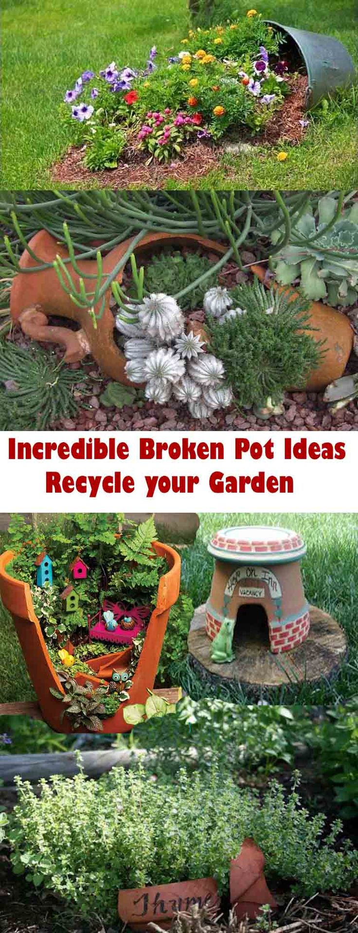 Incredible Broken Pot Ideas: Recycle your Garden