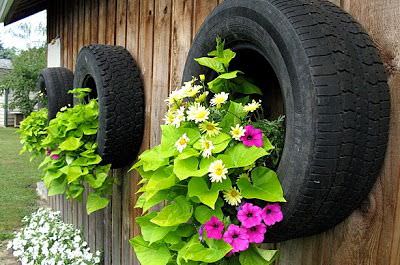 DIY Hanging Tire Planter Ideas 6