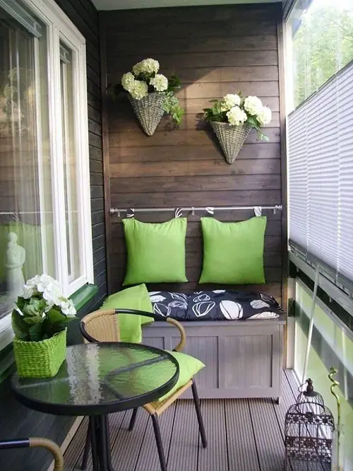 Balcony Furniture Ideas Cabinet Bench with Planters