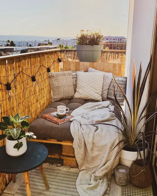 A Relaxing Low-Lying Bed furniture in balcony