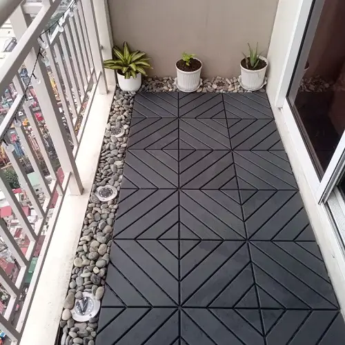 Apartment Patio with Interlocked Deck Tile