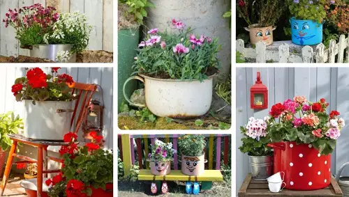 Garden Pot Decoration Ideas From Simple Things in Home