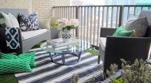 Monochrome Floor Fabric for Cozy Balconies