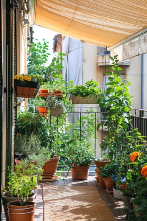 tips for balcony gardening using shade cloth