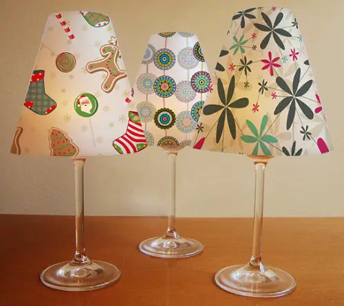 Illuminated Wine Glasses and Tea Light Shades