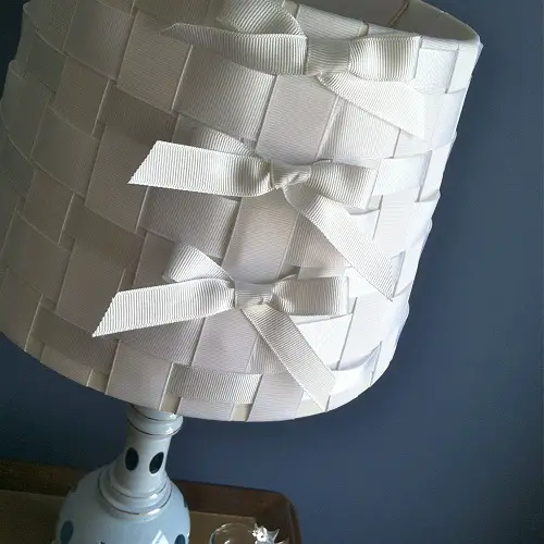 DIY Ribbon Wrapped Lampshade
