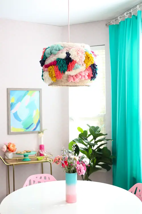 DIY Lamp Shades Faux Woven Pendant Lampshade