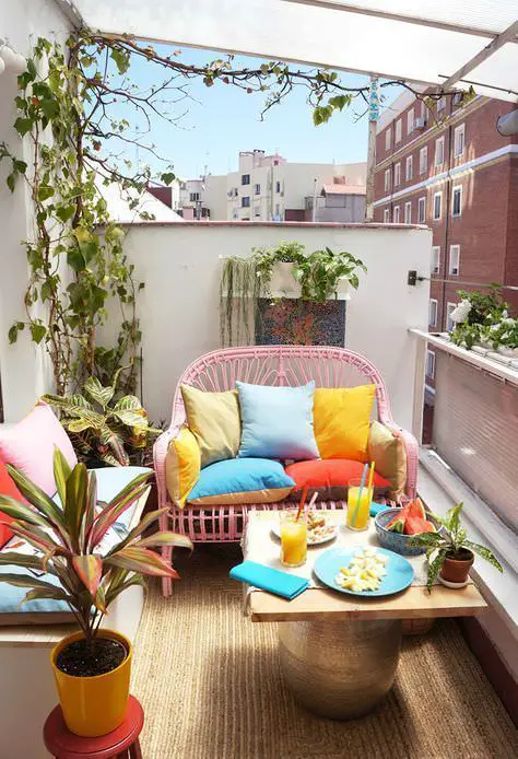 Use a Bright Upholstery in balcony