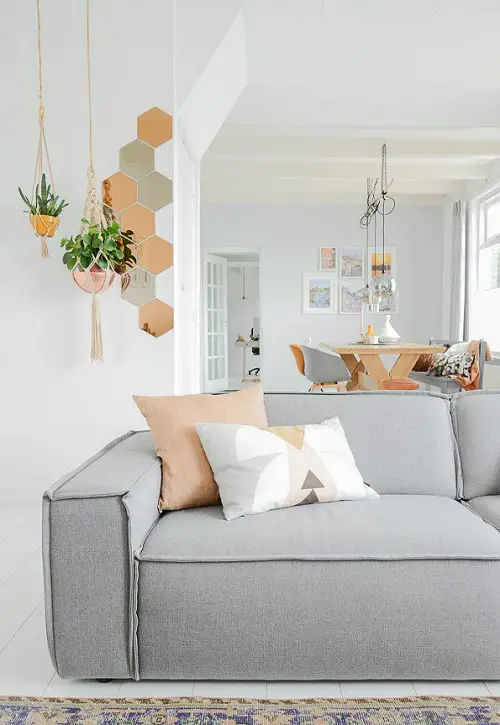 Hanging Macrame Planters in the Living Room