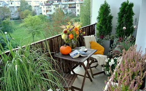 balcony Bamboo Privacy Screen and Fall Decor