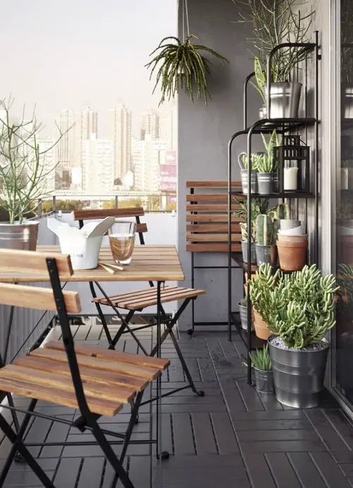 Balcony Decorating Ideas Metal Shelf for Your Favorite Plants
