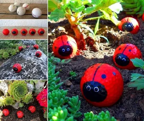 DIY Golf Ball Ladybugs
