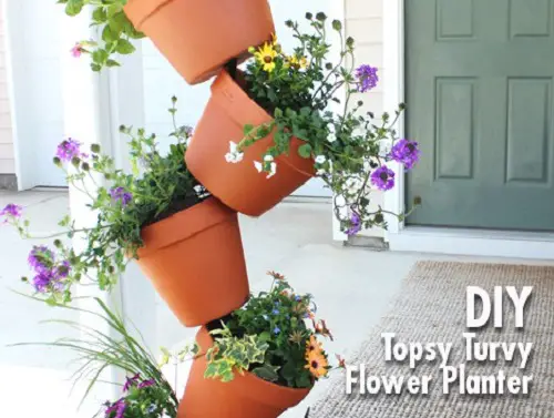 Topsy Turvy Metal Planter