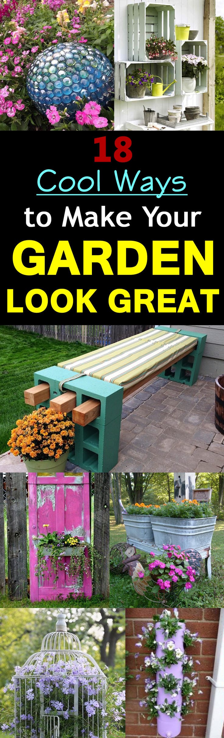 18 Cool DIY Ideas To Make Your Garden Look Great | Balcony Garden Web