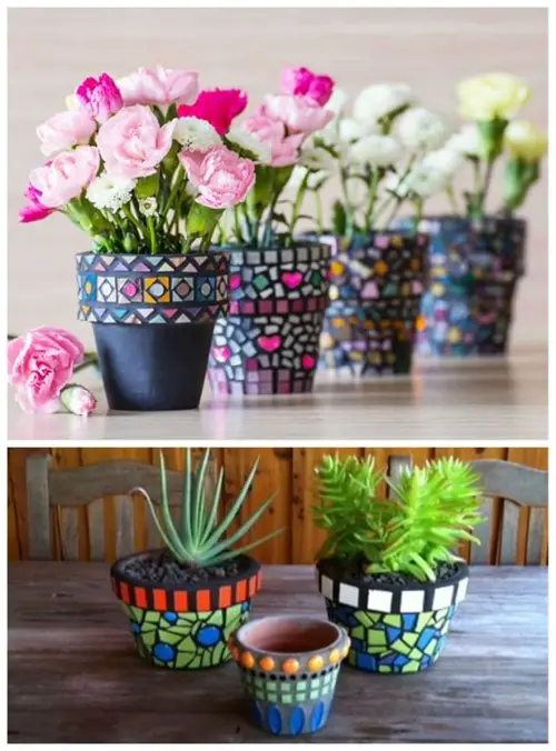DIY Mosaic Terra Cotta Pots