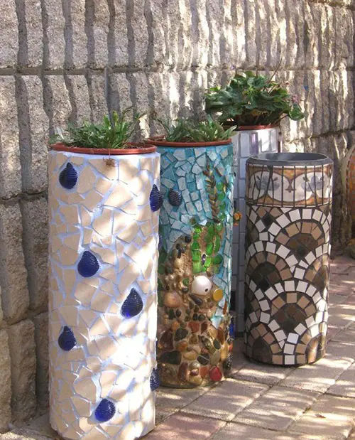 PVC Pipe Mosaic Planter