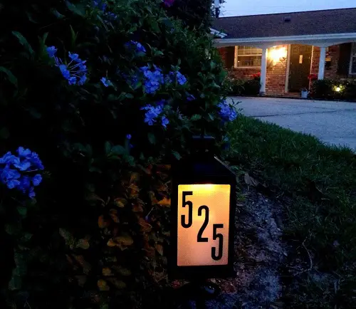 Solar Power Lantern With Address Sign