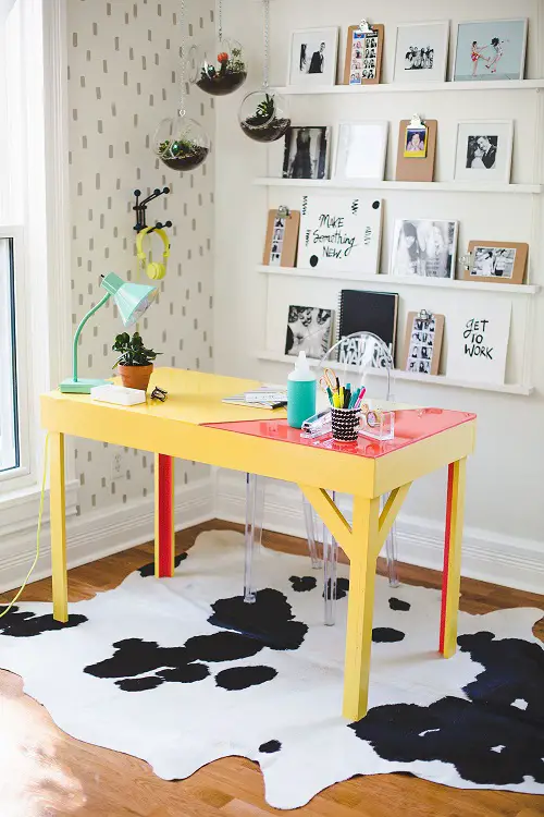 Colorful Epoxy Topped Desk